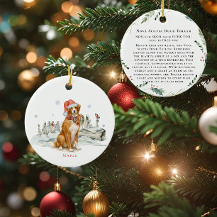 Nova Scotia Duck Toller Dog Monogram Ceramic Tree Decoration