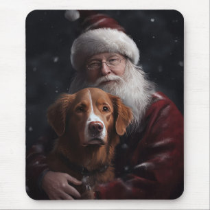 Nova Scotia Duck Toller With Santa Claus Festive Mouse Pad