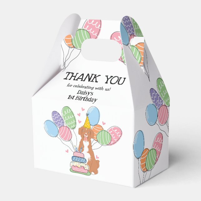 Nova Scotia Duck Tolling Retriever Birthday Favour Box (Front Side)