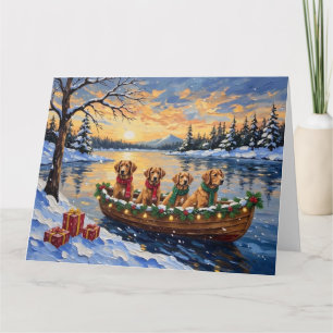 Nova Scotia Duck Tolling Retriever Christmas Boat  Card