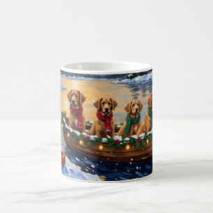 Nova Scotia Duck Tolling Retriever Christmas Boat Coffee Mug