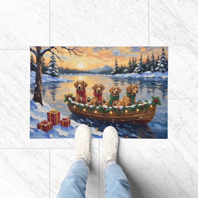 Nova Scotia Duck Tolling Retriever Christmas Boat  Doormat (Indoor)