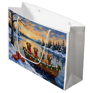 Nova Scotia Duck Tolling Retriever Christmas Boat  Large Gift Bag