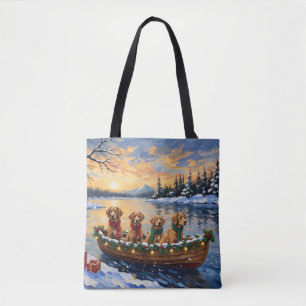 Nova Scotia Duck Tolling Retriever Christmas Boat  Tote Bag
