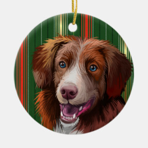 NOVA SCOTIA DUCK TOLLING RETRIEVER CHRISTMAS CERAMIC TREE DECORATION