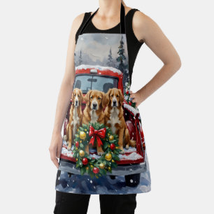 Nova Scotia Duck Tolling Retriever Christmas Red Apron