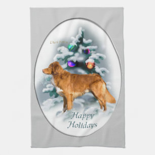 Nova Scotia Duck Tolling Retriever Christmas Tea Towel