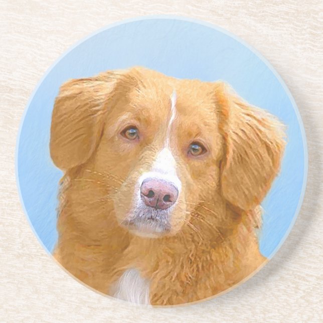 Nova Scotia Duck Tolling Retriever Dog Painting Coaster (Front)