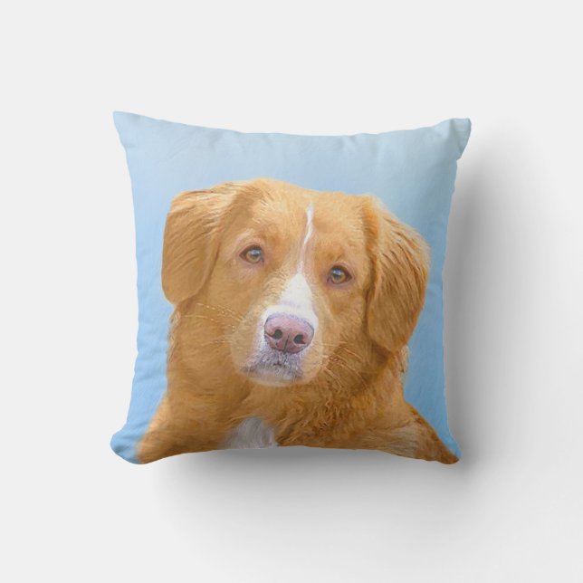 Nova Scotia Duck Tolling Retriever Dog Painting Cushion (Front)