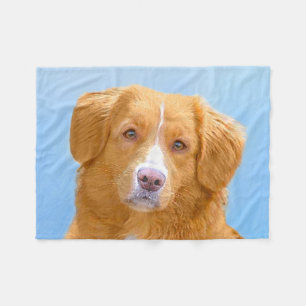 Nova Scotia Duck Tolling Retriever Dog Painting Fleece Blanket