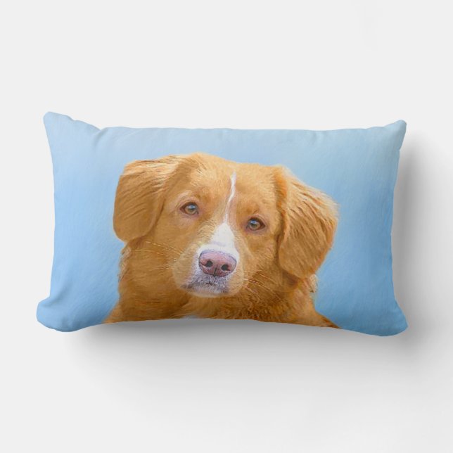 Nova Scotia Duck Tolling Retriever Dog Painting Lumbar Cushion (Front)
