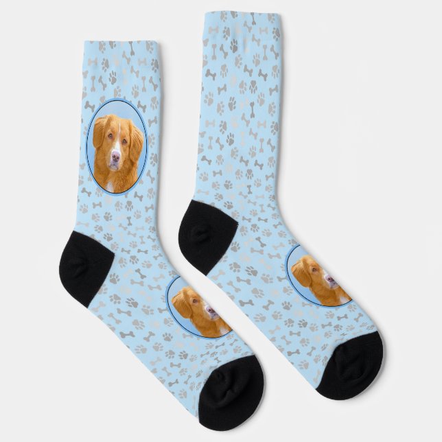 Nova Scotia Duck Tolling Retriever Dog Painting Socks (Right)