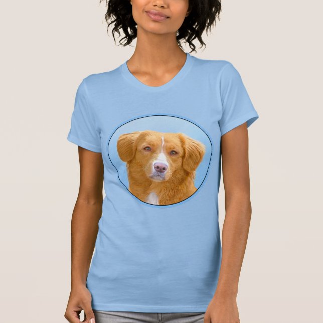 Nova Scotia Duck Tolling Retriever Dog Painting T-Shirt (Front)