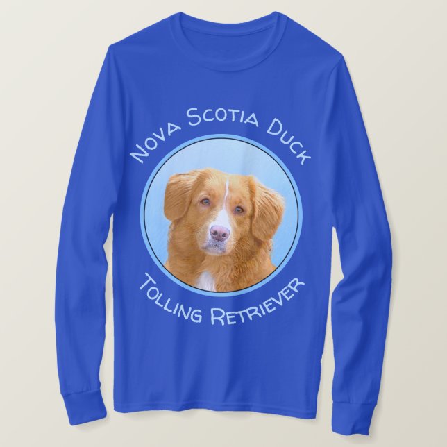 Nova Scotia Duck Tolling Retriever Dog Painting T-Shirt (Design Front)