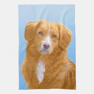 Nova Scotia Duck Tolling Retriever Dog Painting Tea Towel