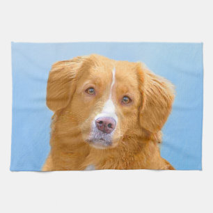 Nova Scotia Duck Tolling Retriever Dog Painting Tea Towel