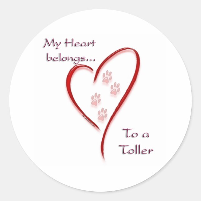 Nova Scotia Duck Tolling Retriever Heart Belongs Classic Round Sticker (Front)