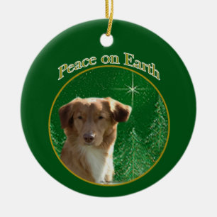 Nova Scotia Duck Tolling Retriever Peace Ceramic Tree Decoration