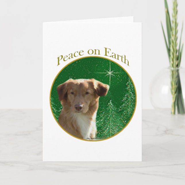 Nova Scotia Duck Tolling Retriever Peace Holiday Card (Front)