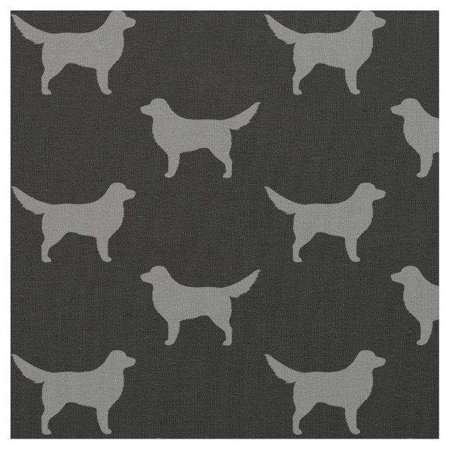 Nova Scotia Duck Tolling Retriever Silhouettes Fabric (Close Up)