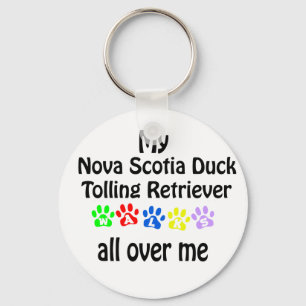 Nova Scotia Duck Tolling Retriever Walks Design Key Ring