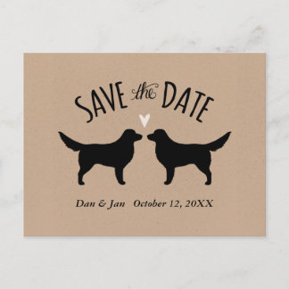 Nova Scotia Duck Tolling Retriever Wedding Date Announcement Postcard