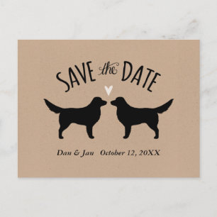 Nova Scotia Duck Tolling Retriever Wedding Date Announcement Postcard