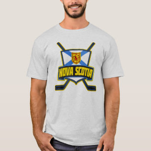Nova Scotia Flag Hockey Logo, With Back Print T-Shirt