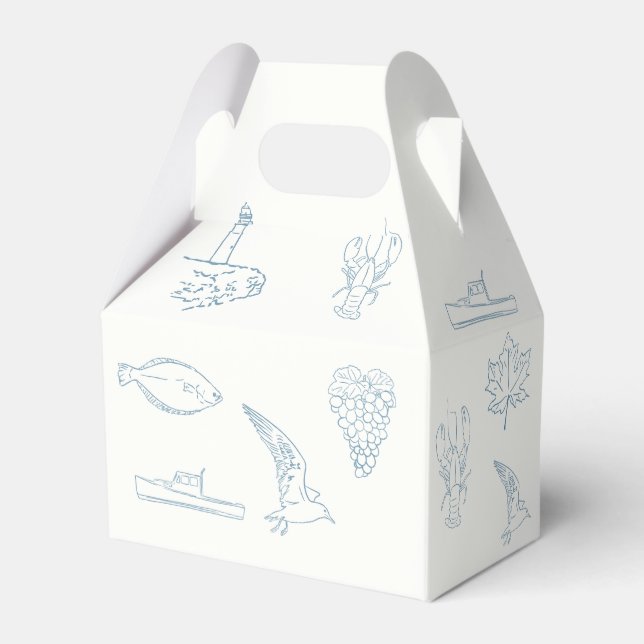 Nova Scotia  line drawing wedding  Favour Box (Front Side)
