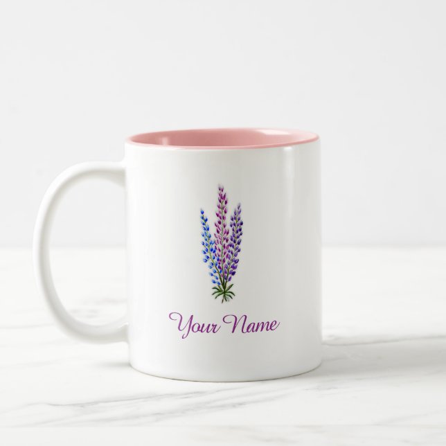 Nova Scotia Lupine Two-Tone Coffee Mug (Left)