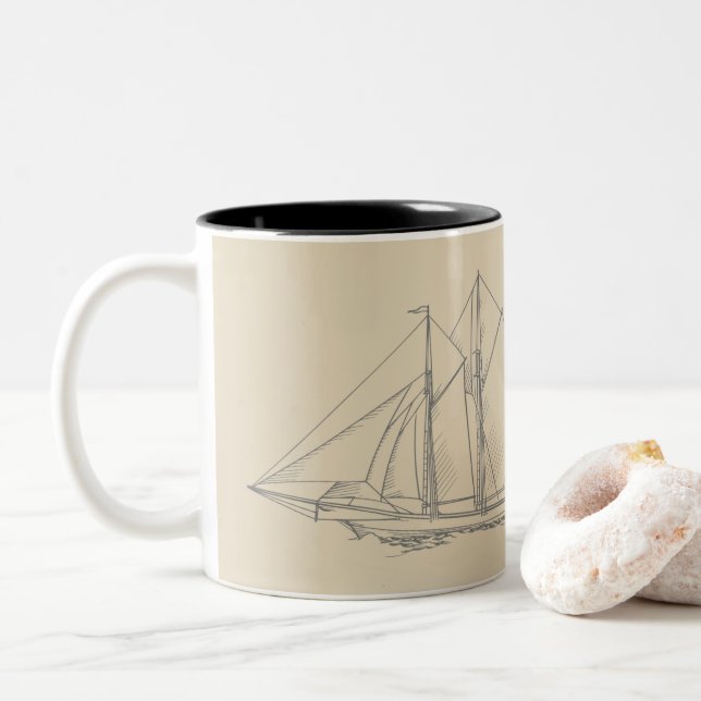 Nova Scotia Maritime Two-Tone Coffee Mug (With Donut)