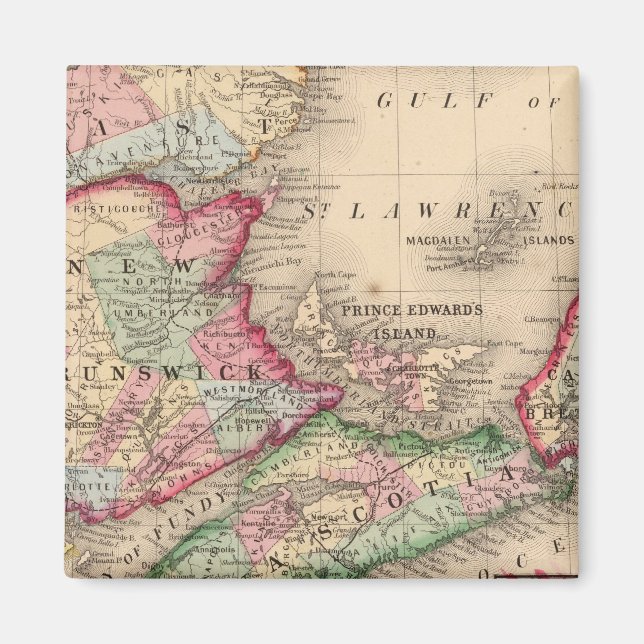 Nova Scotia, New Brunswick, Map by Mitchell Magnet (Front)