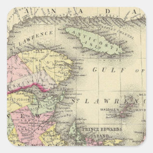 Nova Scotia, New Brunswick, Pr Edward's Id Square Sticker