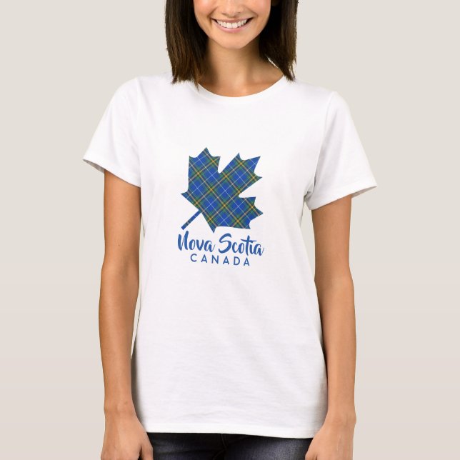 Nova Scotia Tartan Canada Maple Leaf Personalised T-Shirt (Front)
