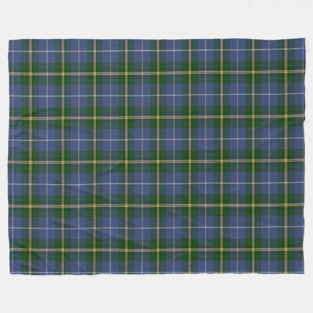 Nova Scotia Tartan Custom  blue Plaid Fleece Blanket (Front (Horizontal))