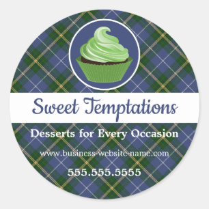 Nova Scotia Tartan Plaid Cupcake Bakery Classic Ro Round Sticker