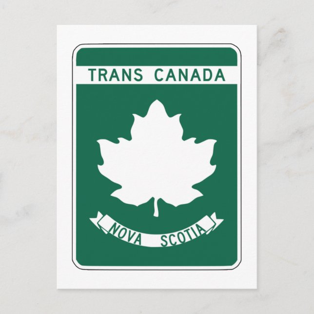 Nova Scotia, Trans-Canada Highway Sign Postcard (Front)