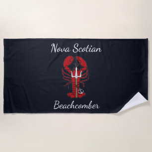 Nova Scotian lobster beachcomber beach towel