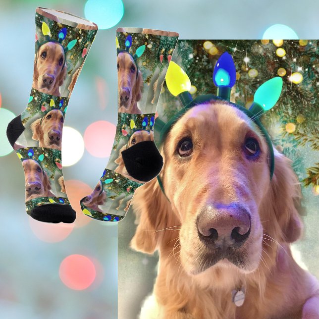 Nova The Golden Retriever's Christmas Crew Socks (Creator Uploaded)