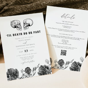 NOVA Til Death Gothic Skull Wedding Details and Invitation