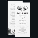 NOVA Til Death Gothic Skull Wedding Program Card<br><div class="desc">The NOVA 'Til Death Wedding Collection features vintage graphite florals,  gothic skulls and skeletons with a festive Halloween inspired font. This collection is perfect for the edgy fall couple. Pair this wedding order of service program with the complete collection for an event that is sure to impress.</div>