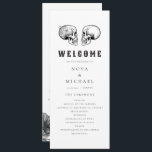 NOVA Til Death Gothic Skull Wedding Program Card<br><div class="desc">The NOVA 'Til Death Wedding Collection features vintage graphite florals,  gothic skulls and skeletons with a festive Halloween inspired font. This collection is perfect for the edgy fall couple. Pair this wedding order of service program with the complete collection for an event that is sure to impress.</div>