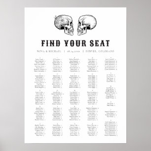 NOVA Til Death Gothic Skull Wedding Seating Chart