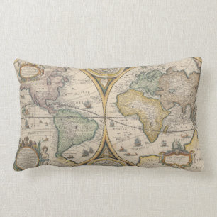 Nova Totius Terrarum Orbis Geographica Lumbar Cushion