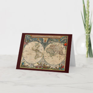 Nova Totius Terrarum Orbis Tabula World Map Card