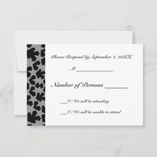 Novae Ivory (Grey) RSVP Card (Front)