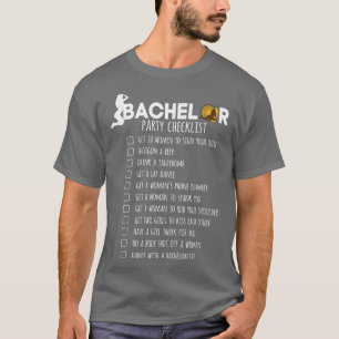 Novelty Bachelors Funny Bridal Marriage Checklist  T-Shirt