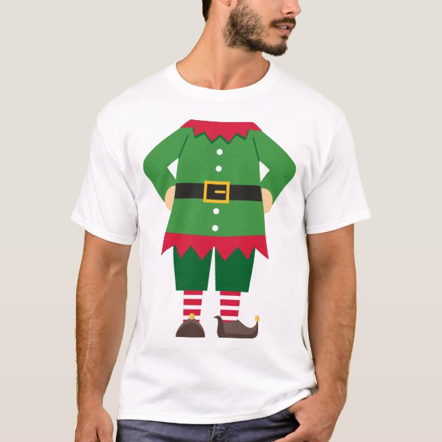 Novelty Boy Elf Christmas Fancy Dress T-Shirt (Front)