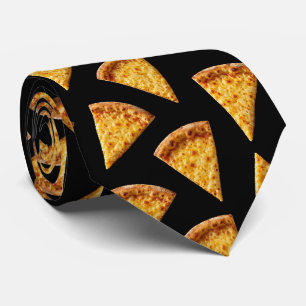 Novelty Cheese Pizza   Fast Food Pattern Neck Tie