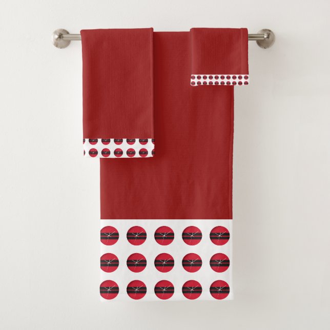 Novelty Clock Face Trim  Bath Towel Set (Insitu)